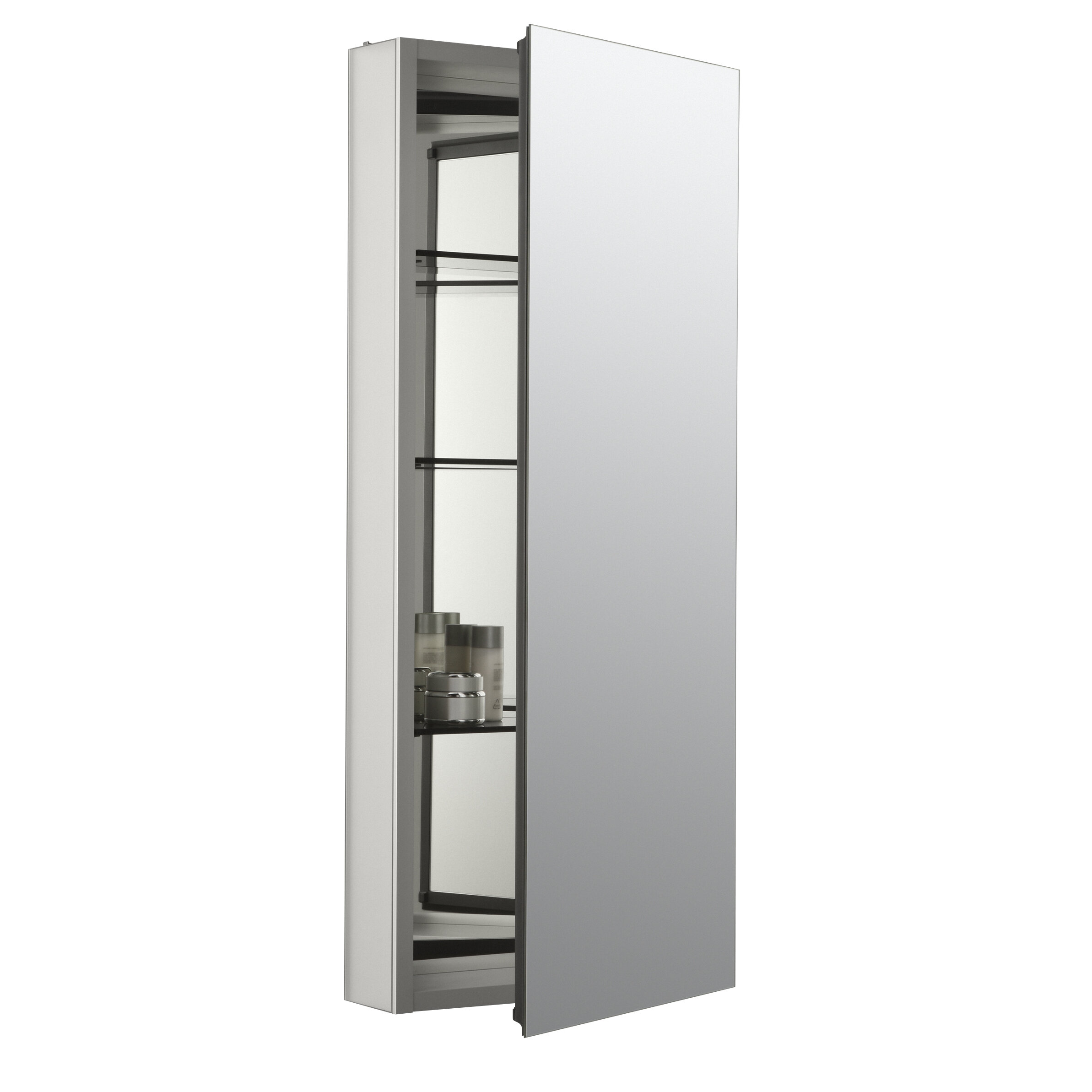 Catalan 15 X 36 Aluminum Single Door Medicine Cabinet With 107