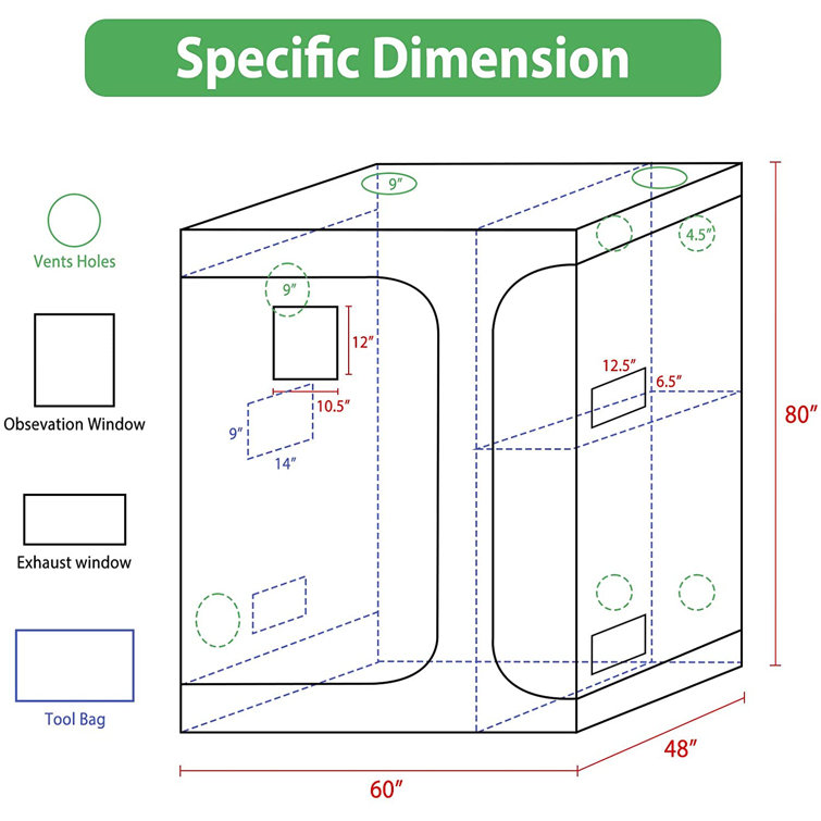 Kingso 2 In 1 Grow Tent 4 X5 Indoor Plant Growing Tents With 600d Waterproof Canvas 3 High Reflective Mylar Spaces For Propagation And Flower 48 X60 X80 Wayfair Kingso 2 In 1 Grow Tent 4 X5 Indoor Plant Growing Tents With 600d Waterproof Canvas 3 High Reflective Mylar Spaces For Propagation And Flower 48 X60 X80 Wayfair