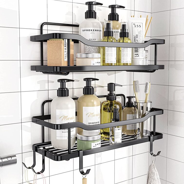 Container Kitchen Bathroom Basket Rack Shower Shelf Storage Suction Cups PEI 