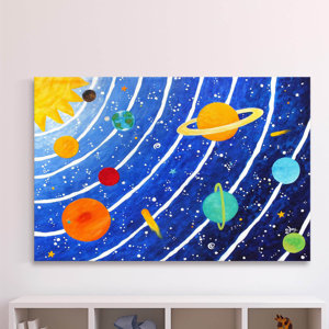 'Solar System Blue' by Nicola Joyner Painting Print Canvas Art
