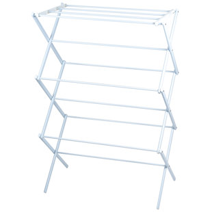 white clothes drying rack