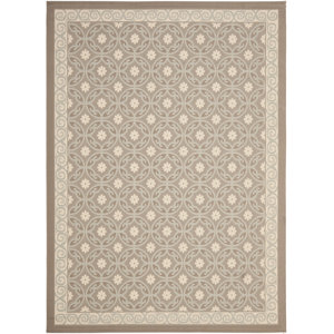 Short Dark Beige/Beige Indoor/Outdoor Area Rug