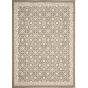 Short Dark Beige/Beige Indoor/Outdoor Area Rug