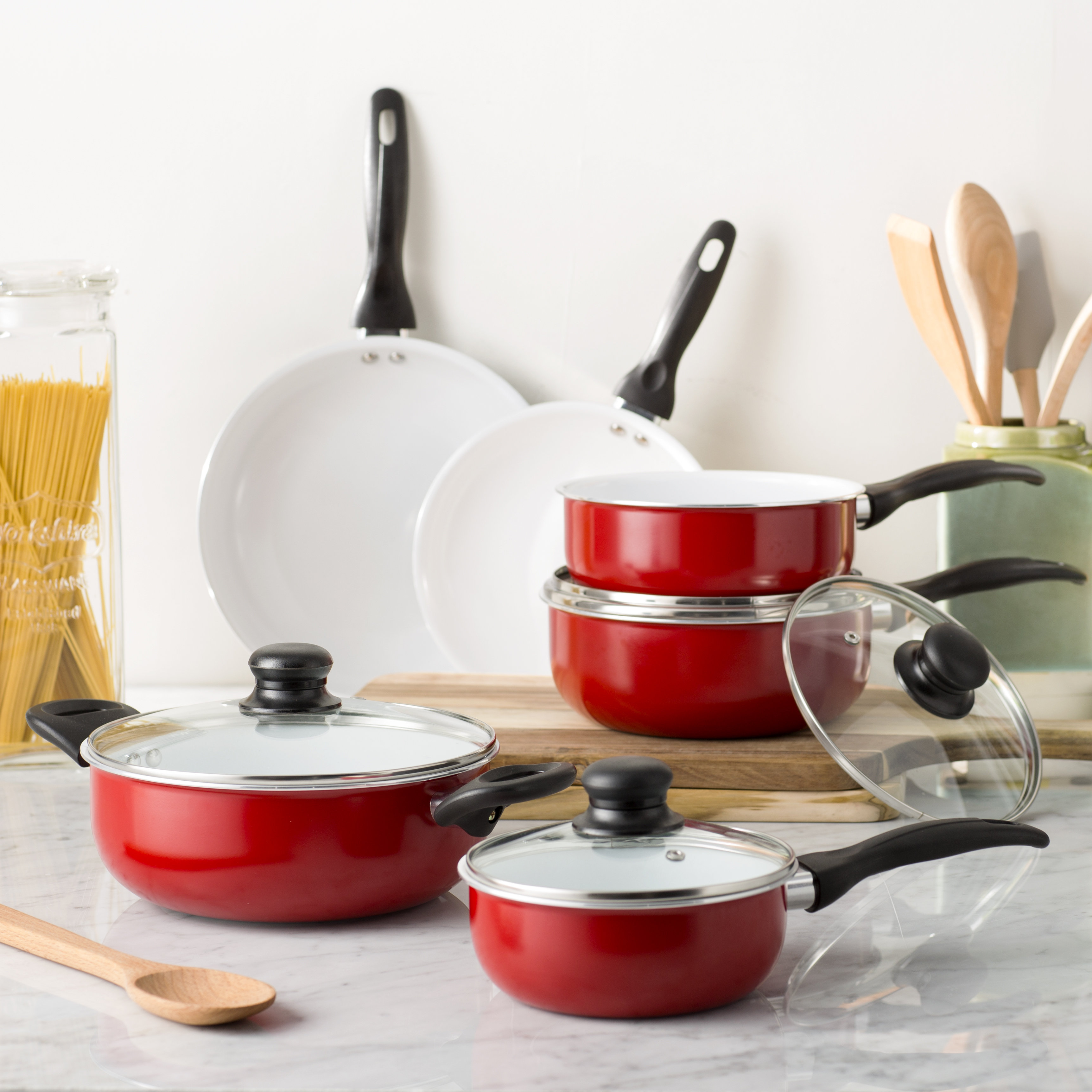 Wayfair Basics™ 4 Piece Ceramic Non Stick Cookware Set Wayfair Basics™ 4 Piece Ceramic Non Stick Cookware Set