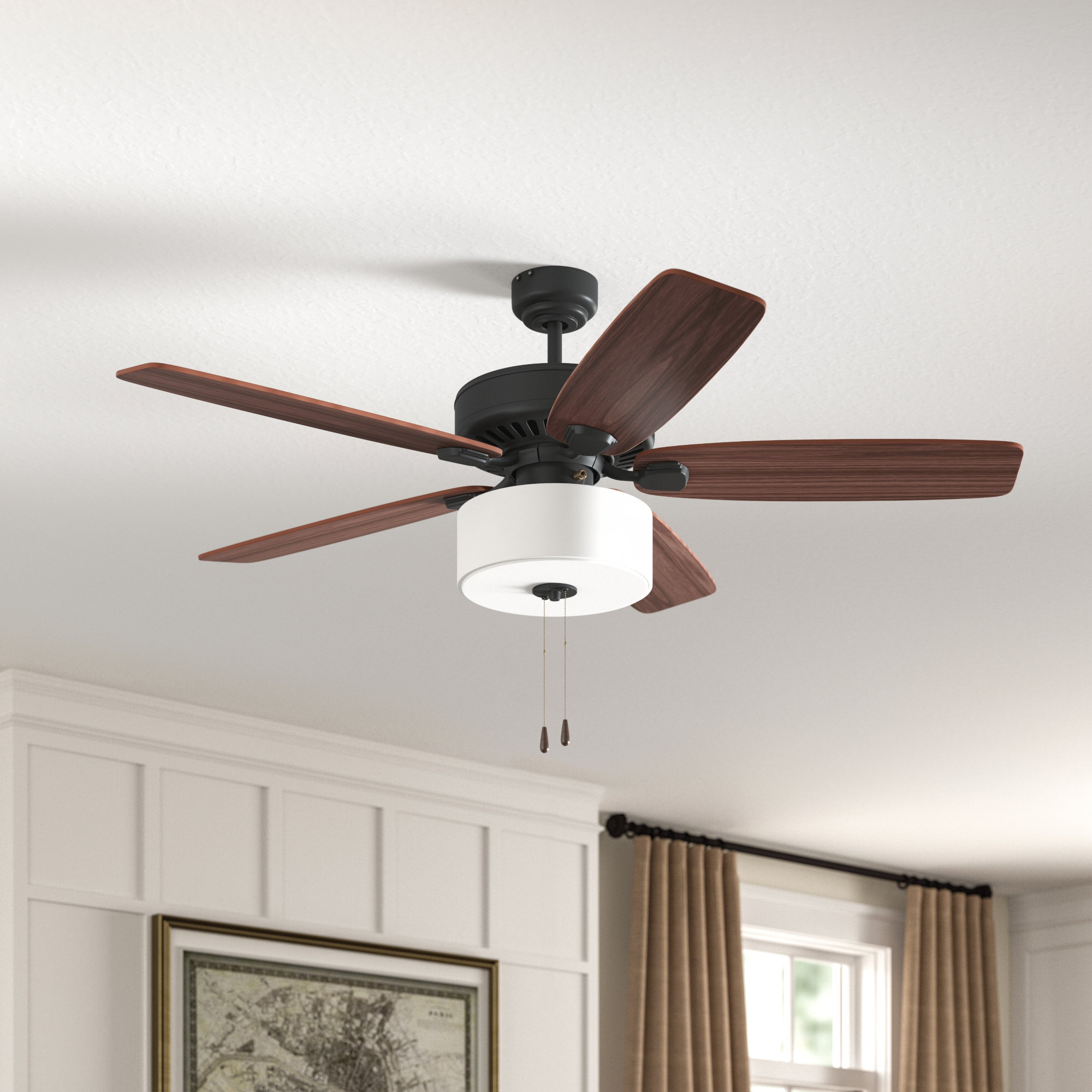42"/48"/52” Ceiling Fan Light 5 Stainless Steel Blades LED Fan Lamp w/ Remote US 
