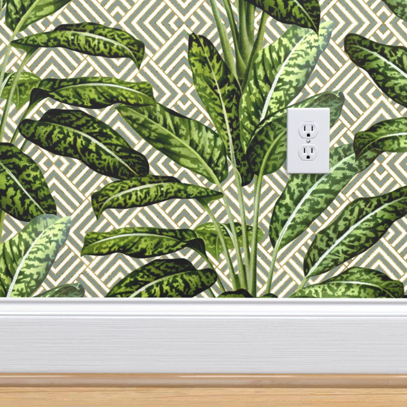 Bay Isle Home Tropical Fronds Wallpaper Tropical Fronds Palm On