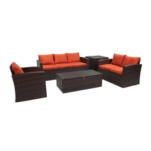 Quebec 5 Piece Sofa Set with Cushions (Set of 5)