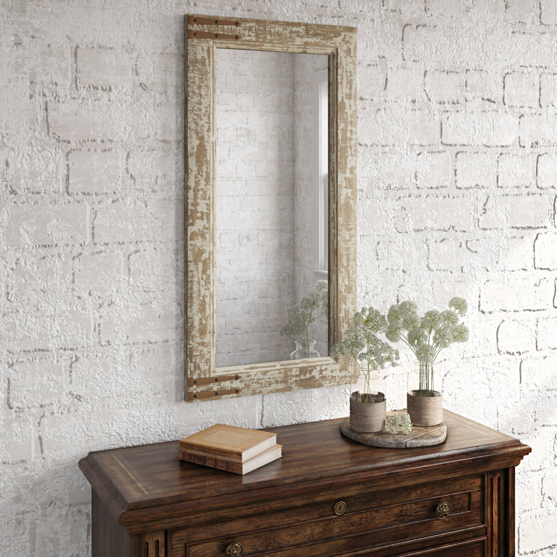 Gracie Oaks Nowell Cottage Distressed Accent Mirror Wayfair