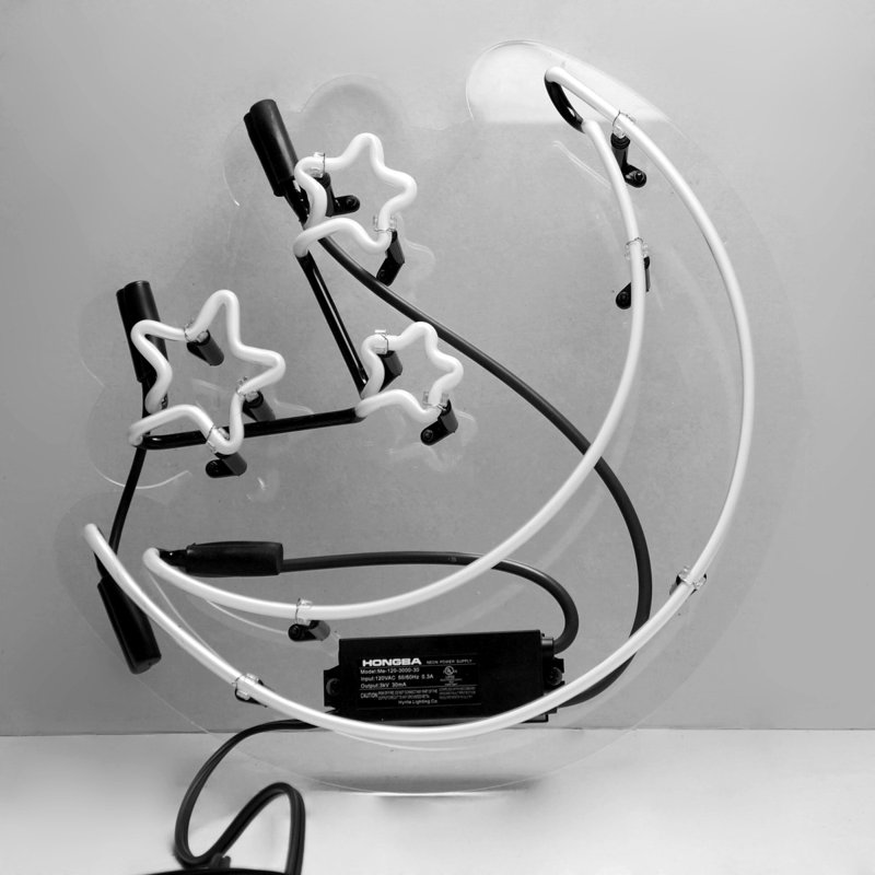 Oliver Gal Moon And Stars Neon Sign Wayfair Moon And Stars Neon Sign