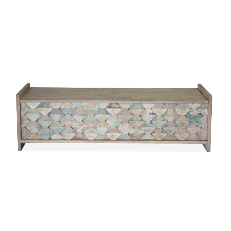 Homepop Geo Brights Collection Storage Bench Teal Blue Target