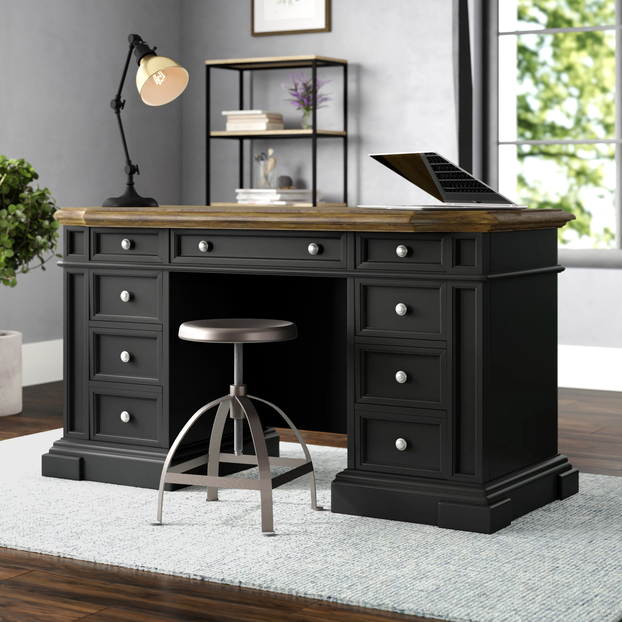 August Grove Collette Solid Wood Desk Reviews Wayfair