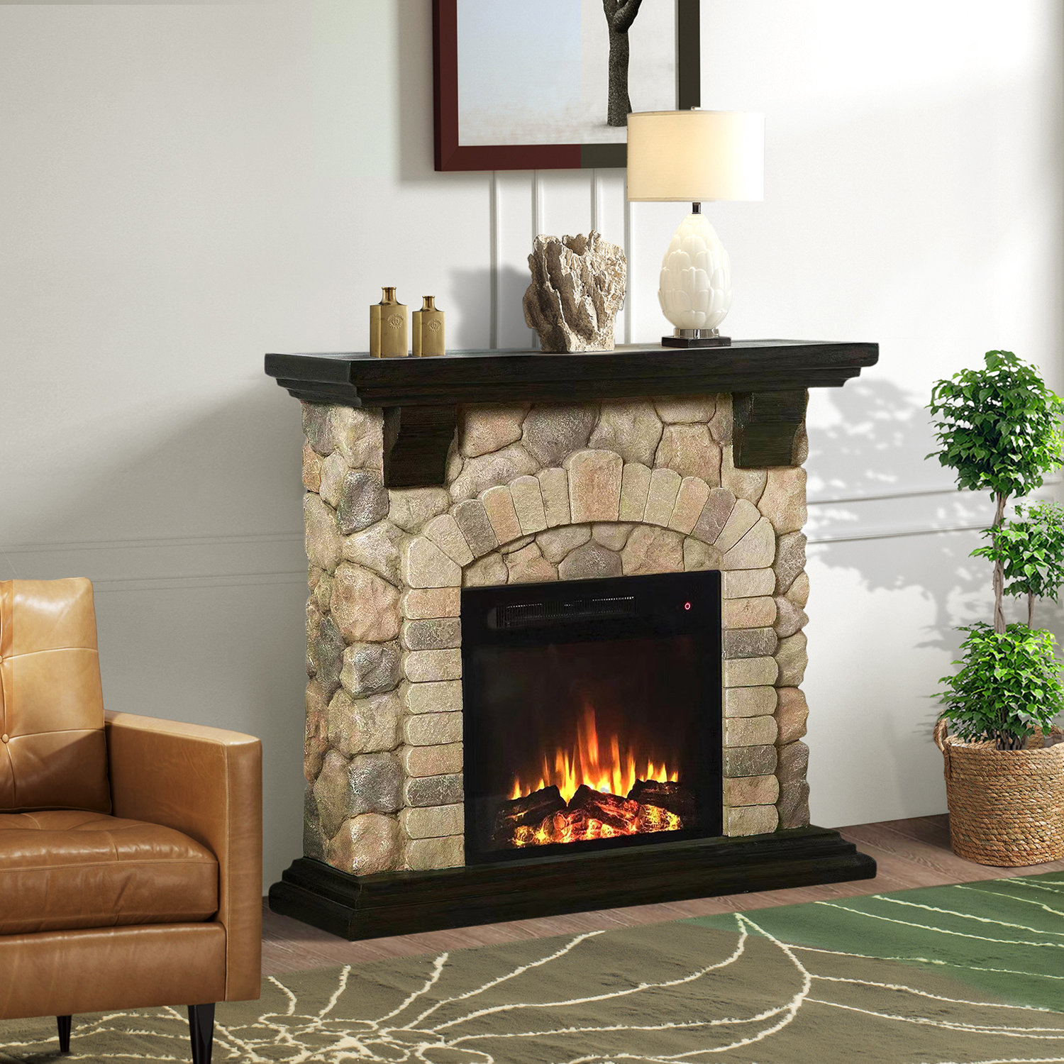 Loon Peak® Nordmeyer 36'' W Electric Fireplace 