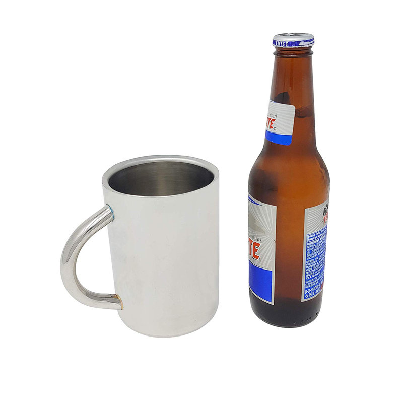 Keeps Beer Ice Cold Perfect Gift for Beer Lovers Insulated Beer Mug Double Wall Stainless Steel 17oz 1, Stainless Steel