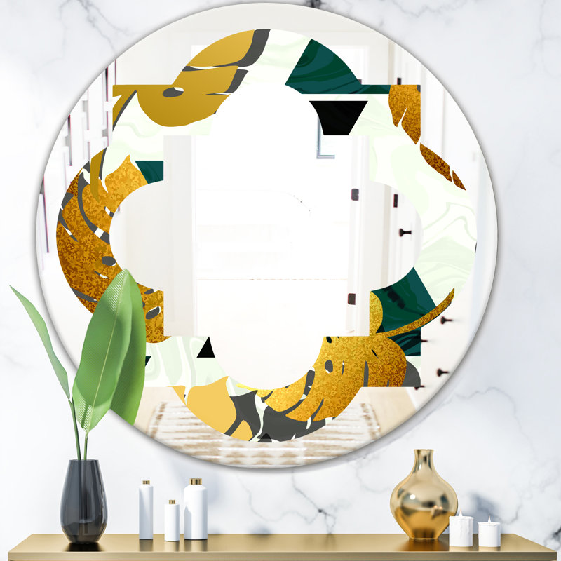 East Urban Home Quatrefoil Foliage V Coastal Frameless Wall Mirror Wayfair