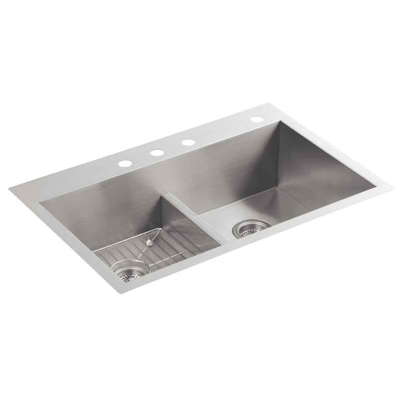 K-3838-4-NA Kohler Vault 33" L x 22" W Drop-In Kitchen ...