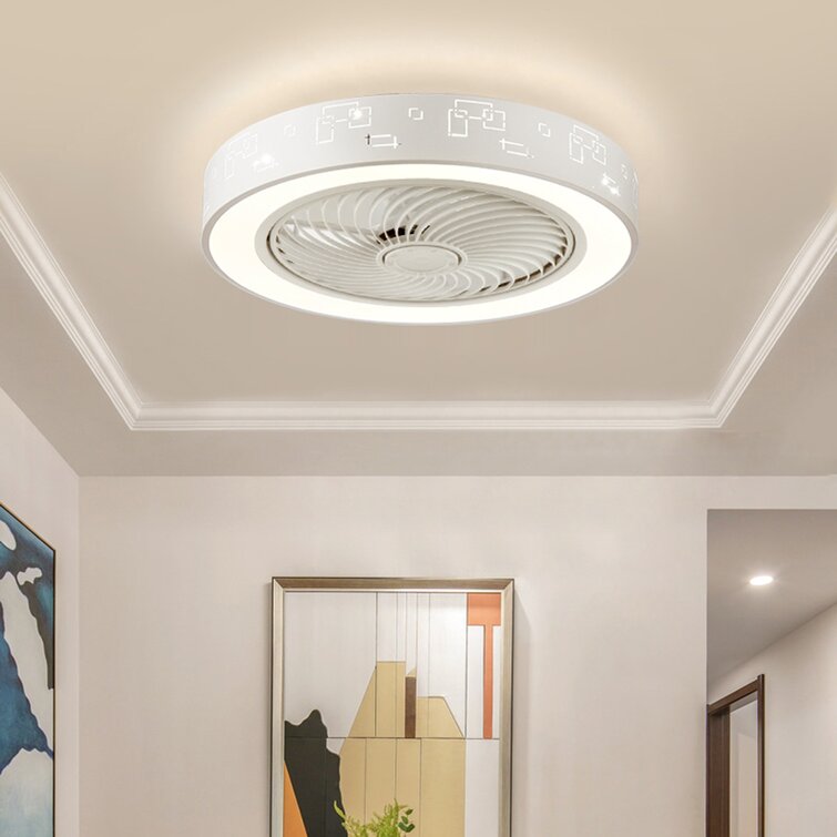 Ceiling Fan With Light Remote Control LED Ceiling Lamp Dimmable Bedroom Office 