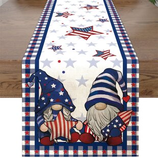 Patriotic 4th of July Table Runner Centerpiece 36"x 13" Patchwork Stars Stripes 