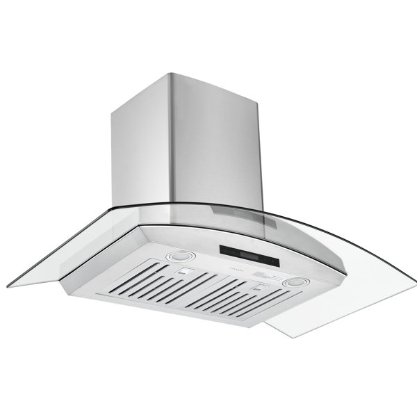 Ancona 36 Ancona Glass Canopy Series 620 Cfm Convertible Wall Mount Range Hood In Stainless Steel Wayfair Ca