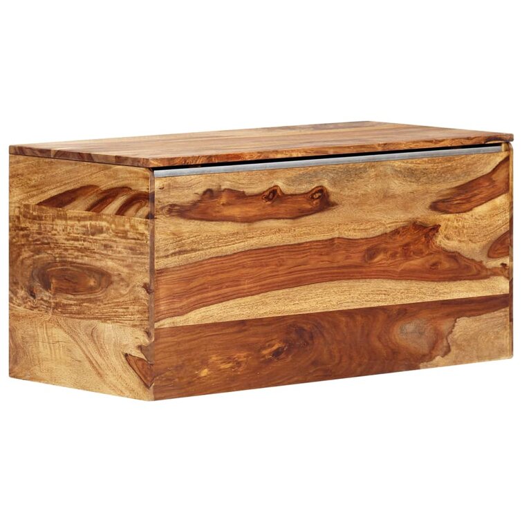 vidaXL Solid Sheesham Wood Storage Chest Chunk Box Cabinet Organizer Trunk
