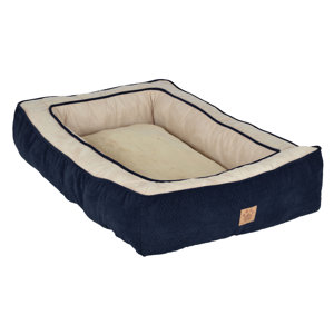 Snoozzy Chevron Chennille Gusset Low Bumper Floor Bolster Dog Bed