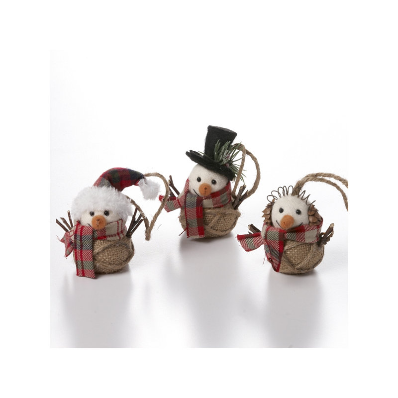 The Holiday Aisle 3 Piece Snowmen Hanging Figurine Ornament Set Wayfair
