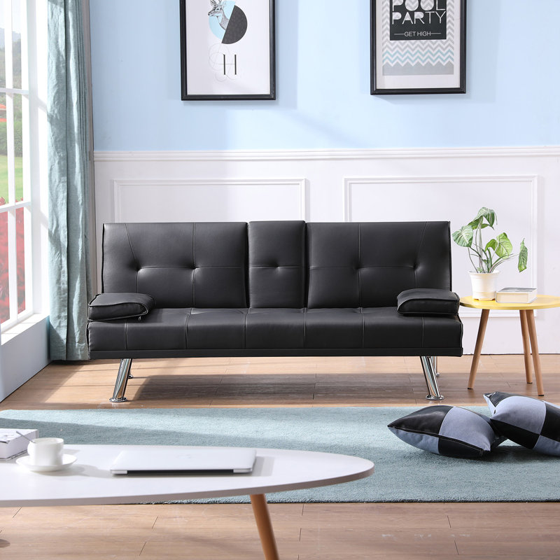 Latitude Run Twin Or Smaller 65 7 Tufted Back Convertible Sofa Wayfair
