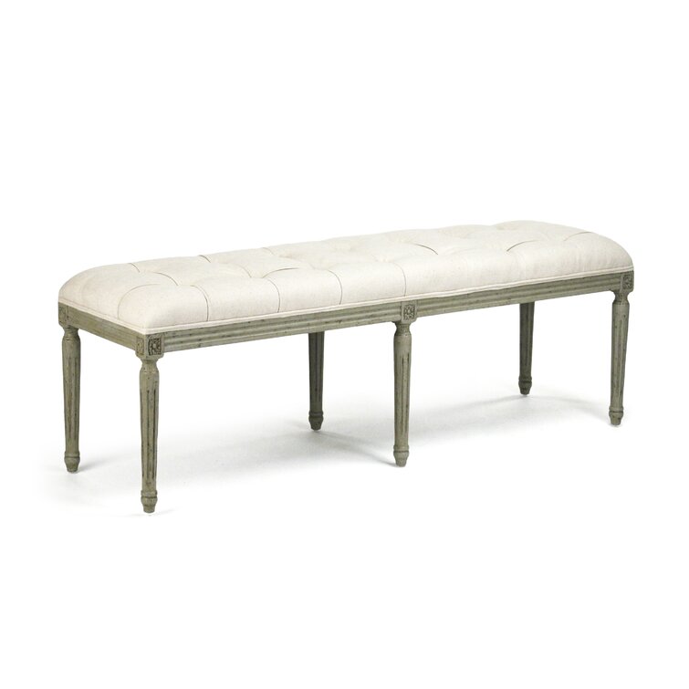 off white upholstered bench