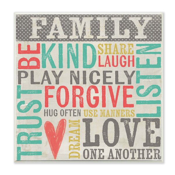 Family Inspirational Typography Wall Plaque | Motivational wall deocr