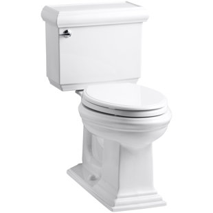 Go to store & view more images Kohler Memoirs Classic Comfort Height Two-Piece Elongated 1.28 GPF Toilet with Aquapiston Flush Technology, Left-Hand Trip Lever and Insuliner Tank Liner