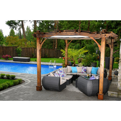 Outdoor Living Today 10ft x 12ft Cedar Arched Pergola with ...