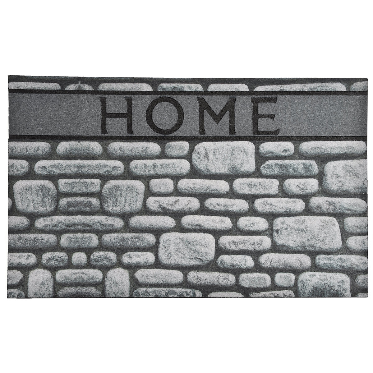 Evideco Outdoor Front Door Mat Home Stones Rubber Rug 30x18 Grey