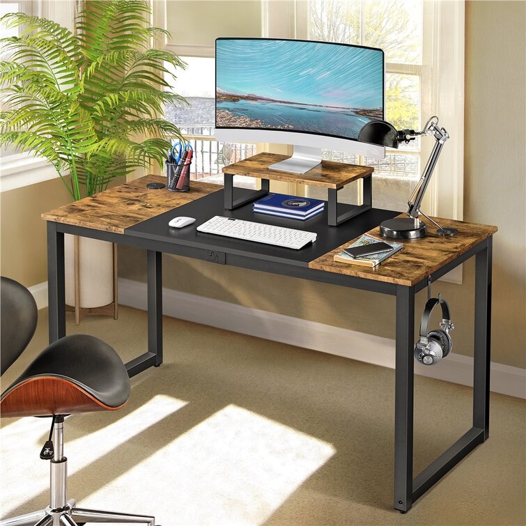 rustic wood reception desk