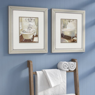 Bath Laundry Framed Wall Art You Ll Love Wayfair Guest Bathroom 2 Piece Framed Painting Print Set