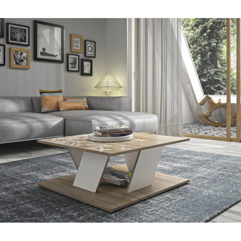 Ebern Designs Dillard Floor Shelf Coffee Table With Storage Wayfair