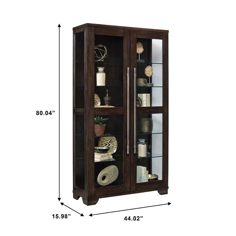 Darby Home Co Quakertown Lighted Curio Cabinet Reviews Wayfair