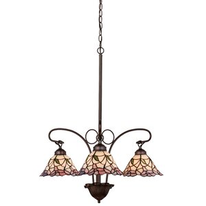 Victorian Daffodil Bell 3-Light Shaded Chandelier