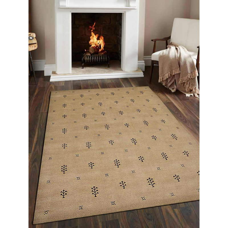 Union Rustic Maggiemae Geometric Hand Knotted Wool Beige Area Rug Wayfair