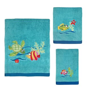 4 Pieces Under the Sea Ocean Life Kitchen Towel Set 100% Cotton