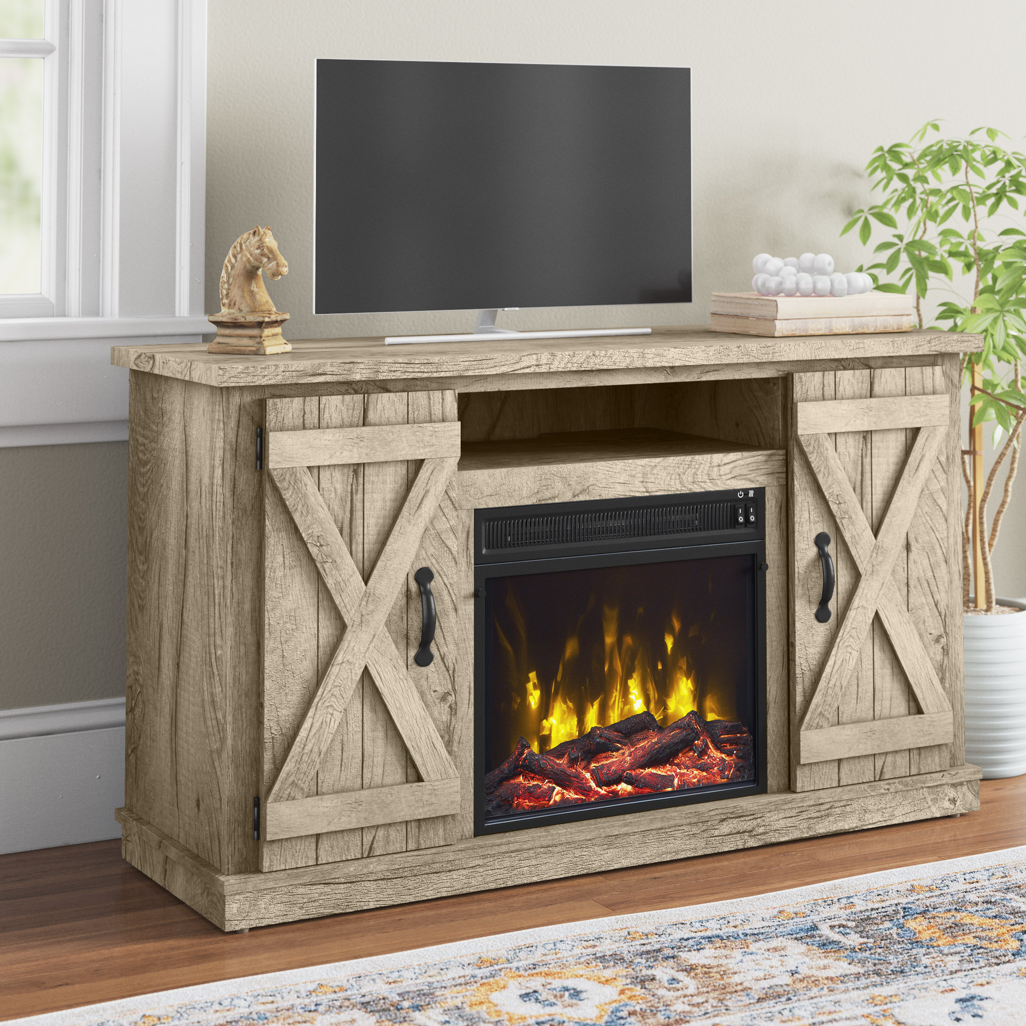 Three Posts™ Lorraine TV Stand for TVs up to 60" with Fireplace Included & Reviews Wayfair