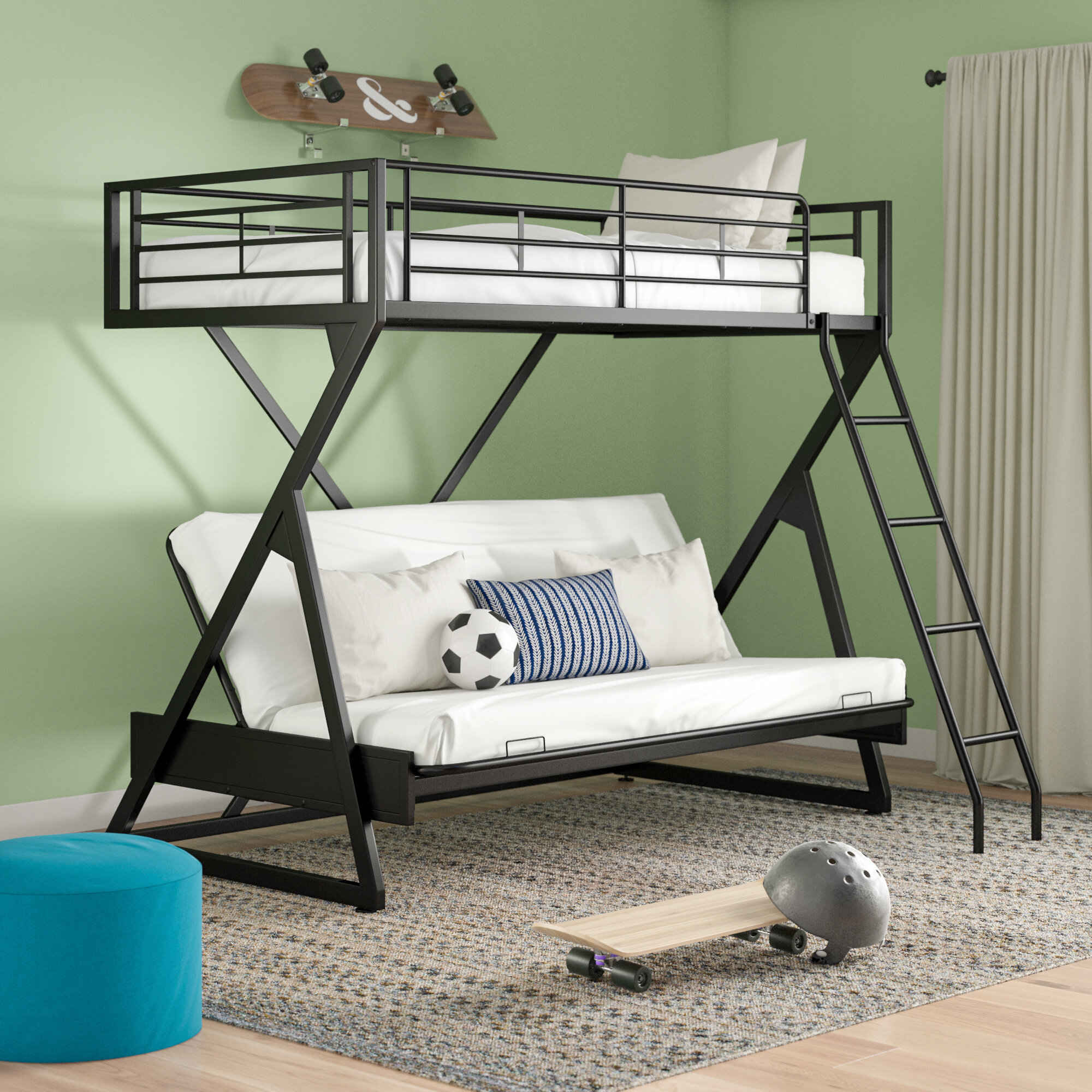 twin bed over futon