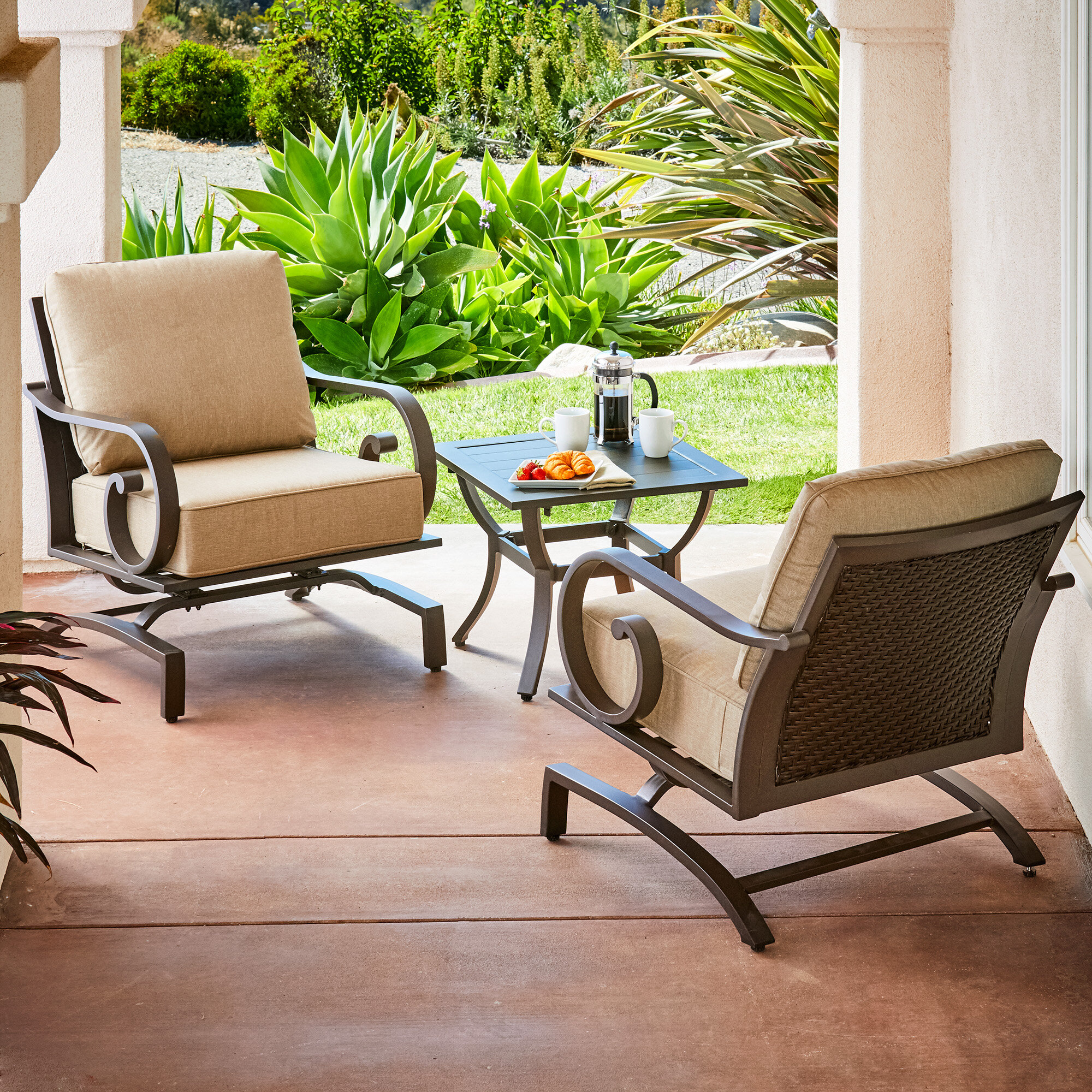 black sunbrella chair cushions