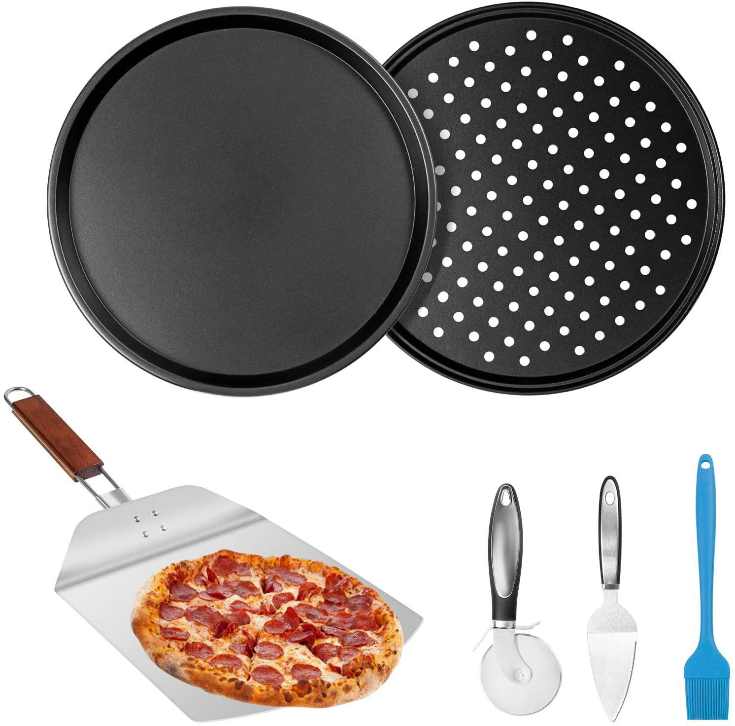 6"/7"/8"Round Deep Dish Pizza Pan Non-stick Pie Tray Baking Mould Kitchen Tool