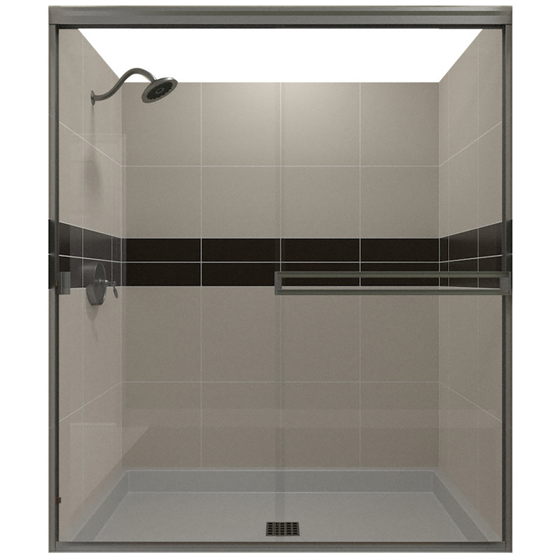 Arizona Shower Door 66 X 70 Bypass Semi Frameless Shower Door Reviews Wayfair