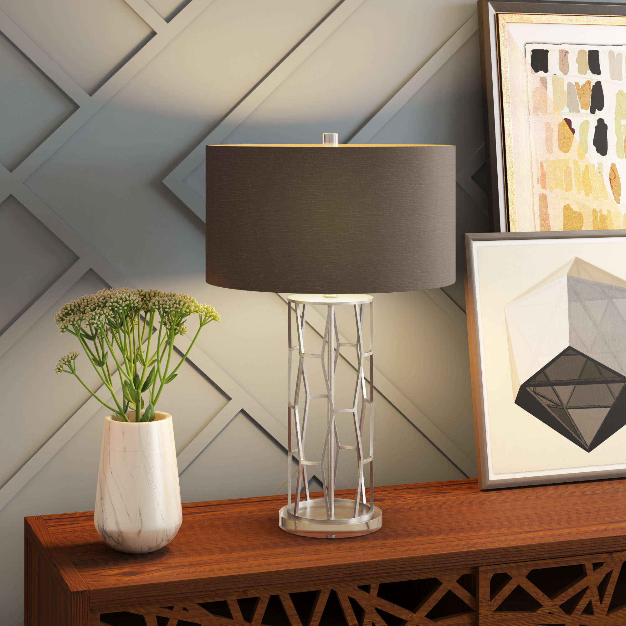 silver leaf table lamp