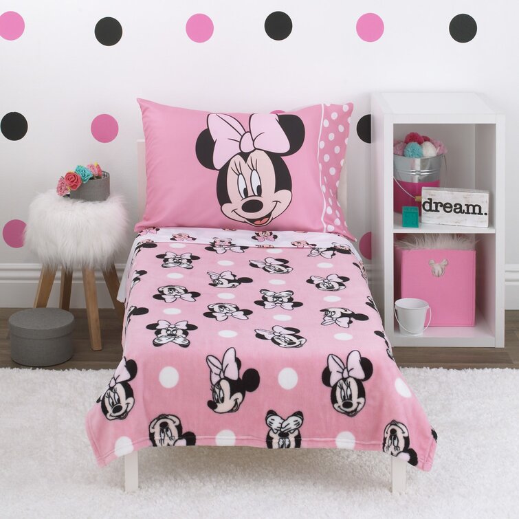SINGLE BED DISNEY MINNIE MOUSE PINK GIRLS QUILT DOONA COVER SET & PILLOWCASE 
