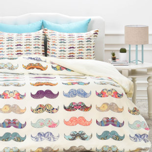 Go to store & view more images East Urban Home Mustache Mania Duvet Cover Set