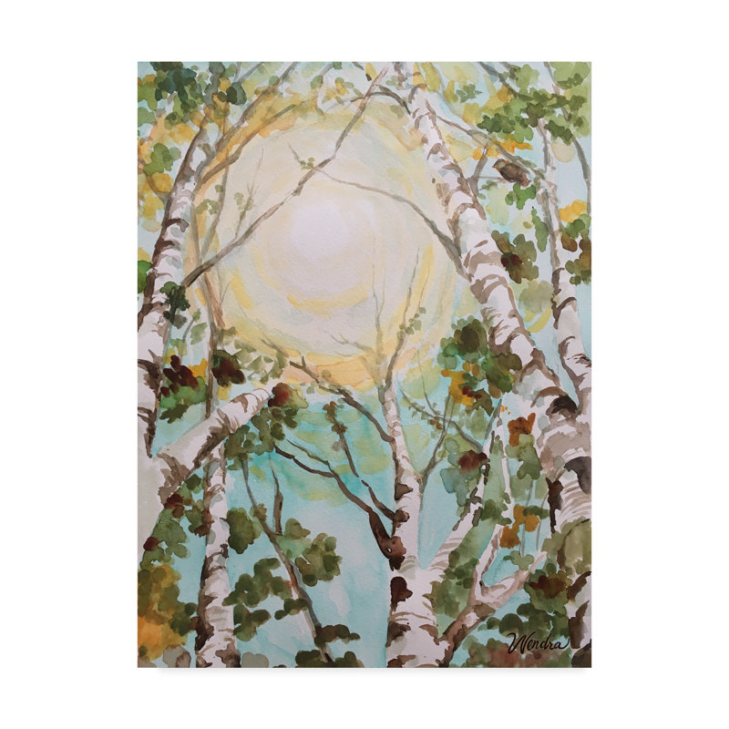 Trademark Art Birch Trees By Wendra Framed Painting Print On