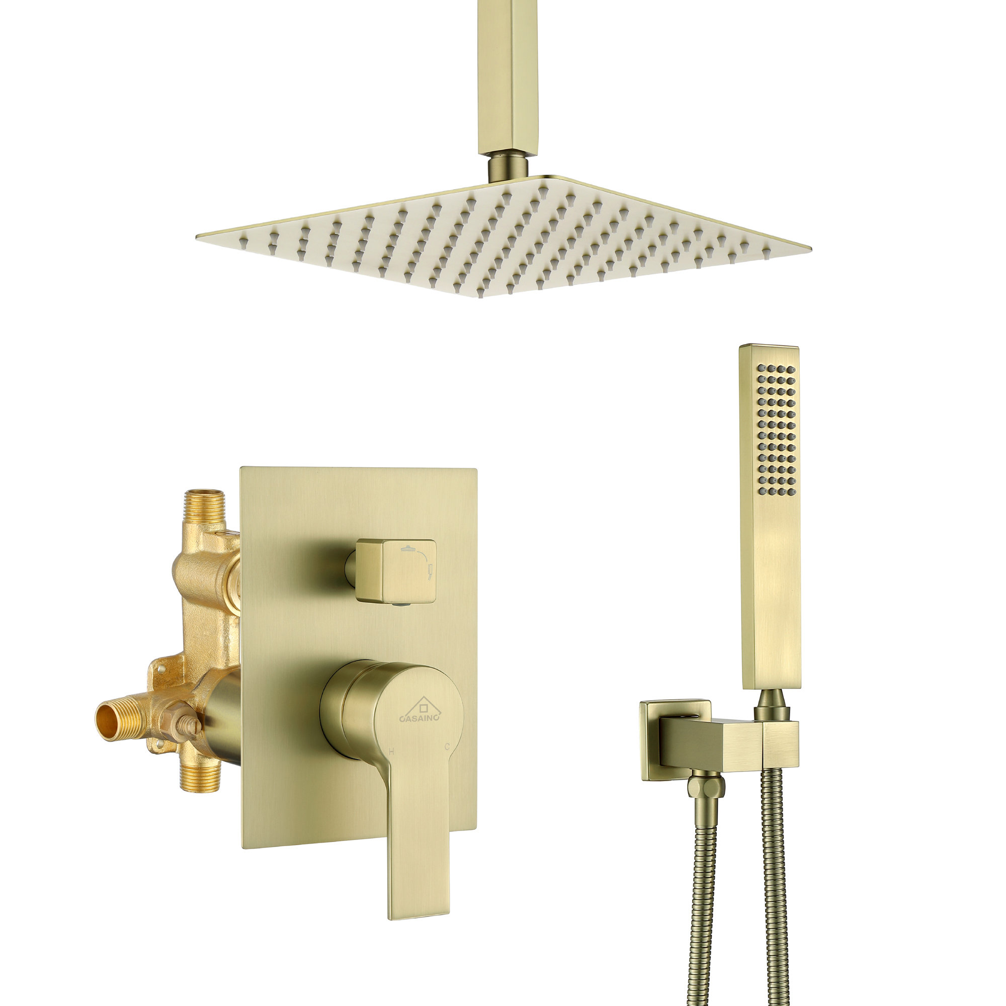 CASAINC Pressure Balanced Complete Shower System with RoughIn Valve