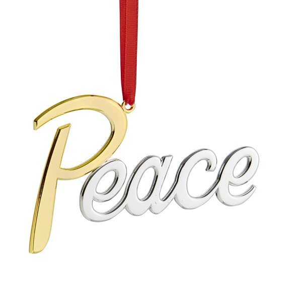 The Arabesque Handmade and Laser Engraved Arabic Calligraphy Peace Natural Birchwood Ornament  Set of 4 Peace symbol; Christmas ornament;