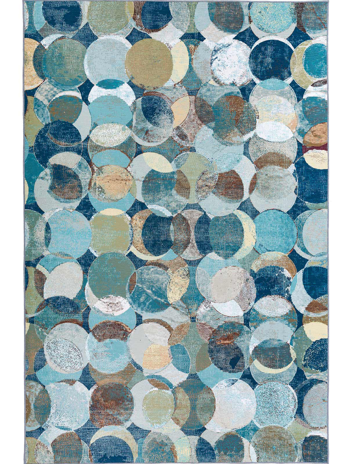 Ebern Designs Jaelynn Contemporaty Circles Geometric Brown Blue Ebern Designs Jaelynn Contemporaty